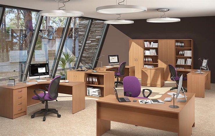 Офисный комплект мебели IMAGO три стола, 2 шкафа, стеллаж, тумба в Смоленске - изображение 2